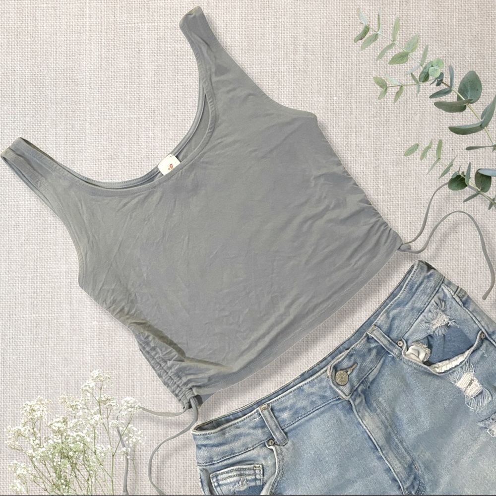 Drawstring side crop top